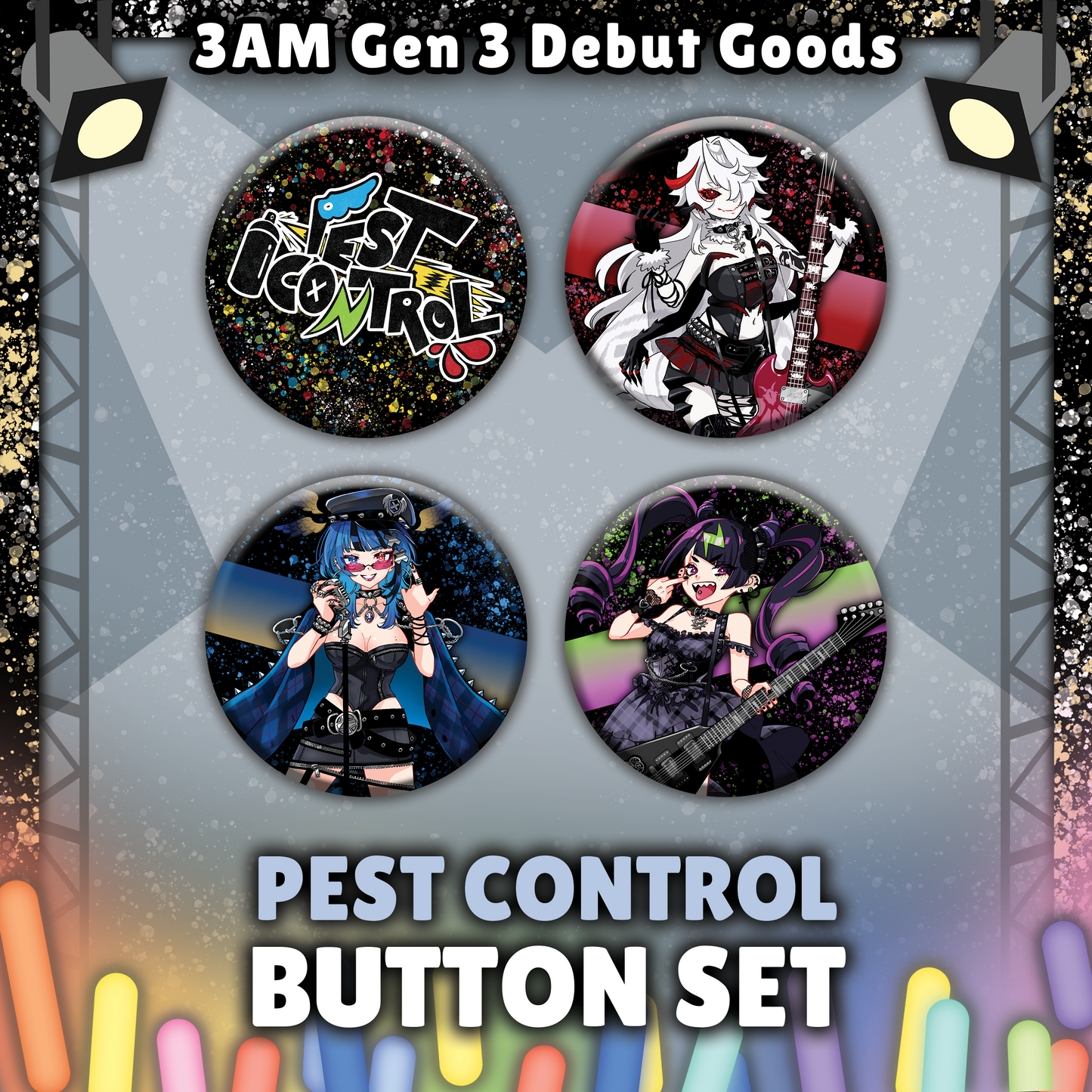 3 AM : Pest Control Button Set