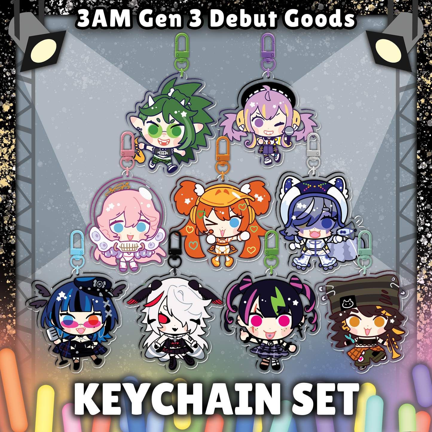 3 AM : Chibbers Keychain Full Set
