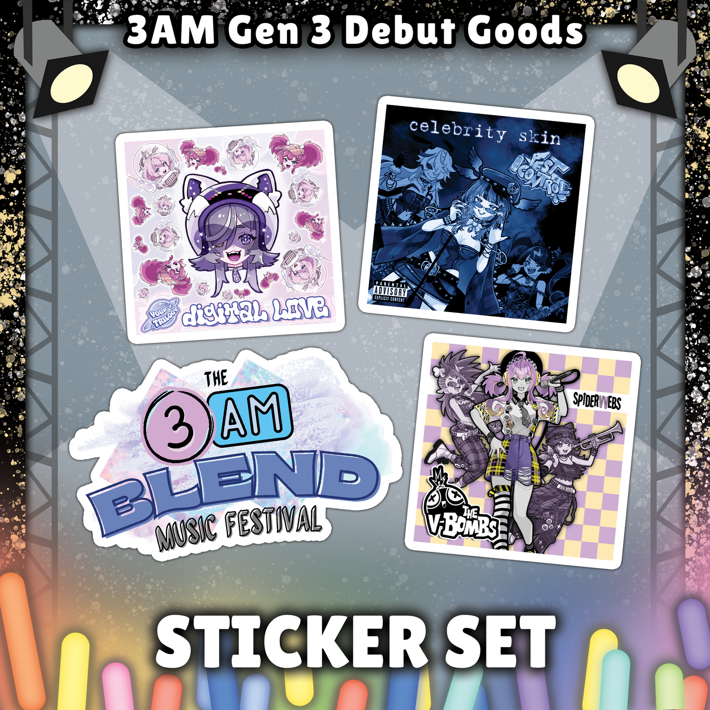 3 AM : RockStar Sticker Set