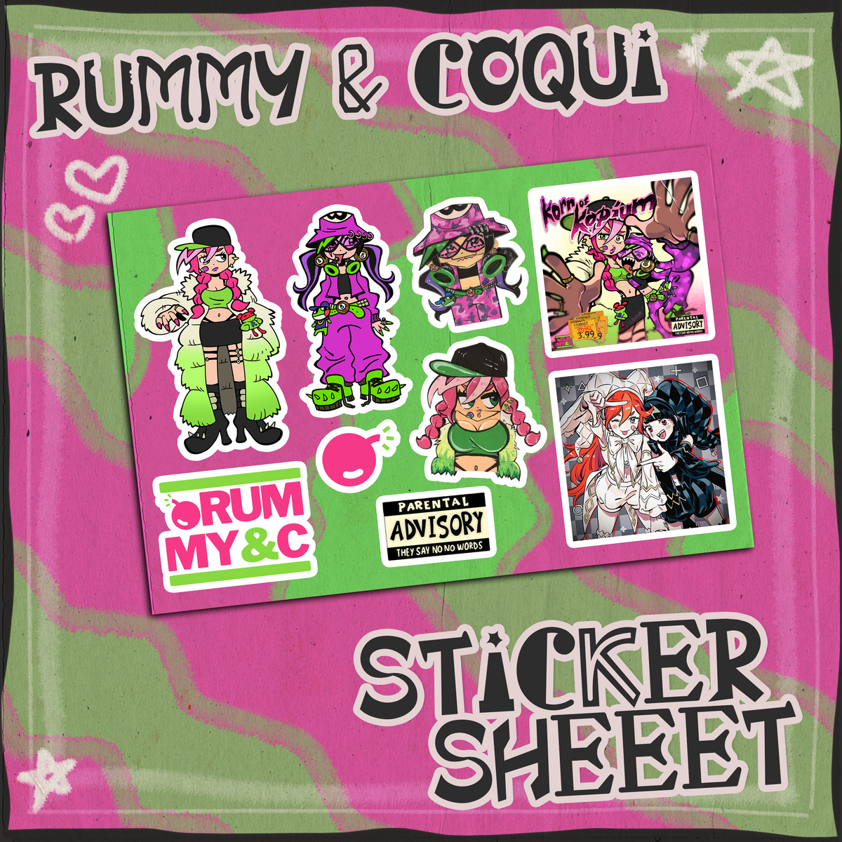 Rummy & Coqui : Sticker Sheet