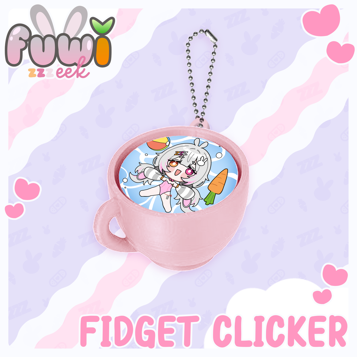 Fuwi : Teacup Fidget Clicker Keychain (Pre-order)