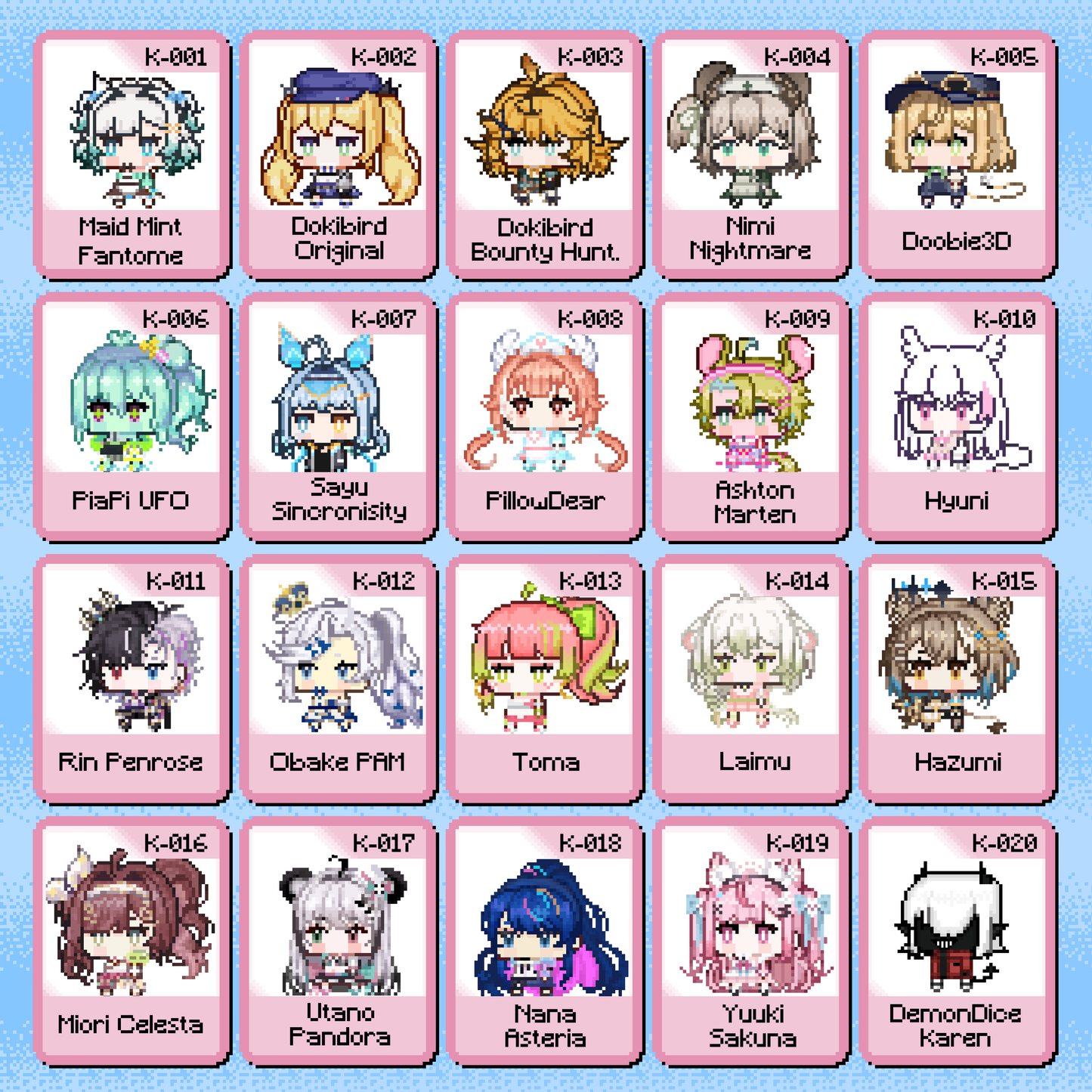 Indies : Little Pixel Keychains Set 1