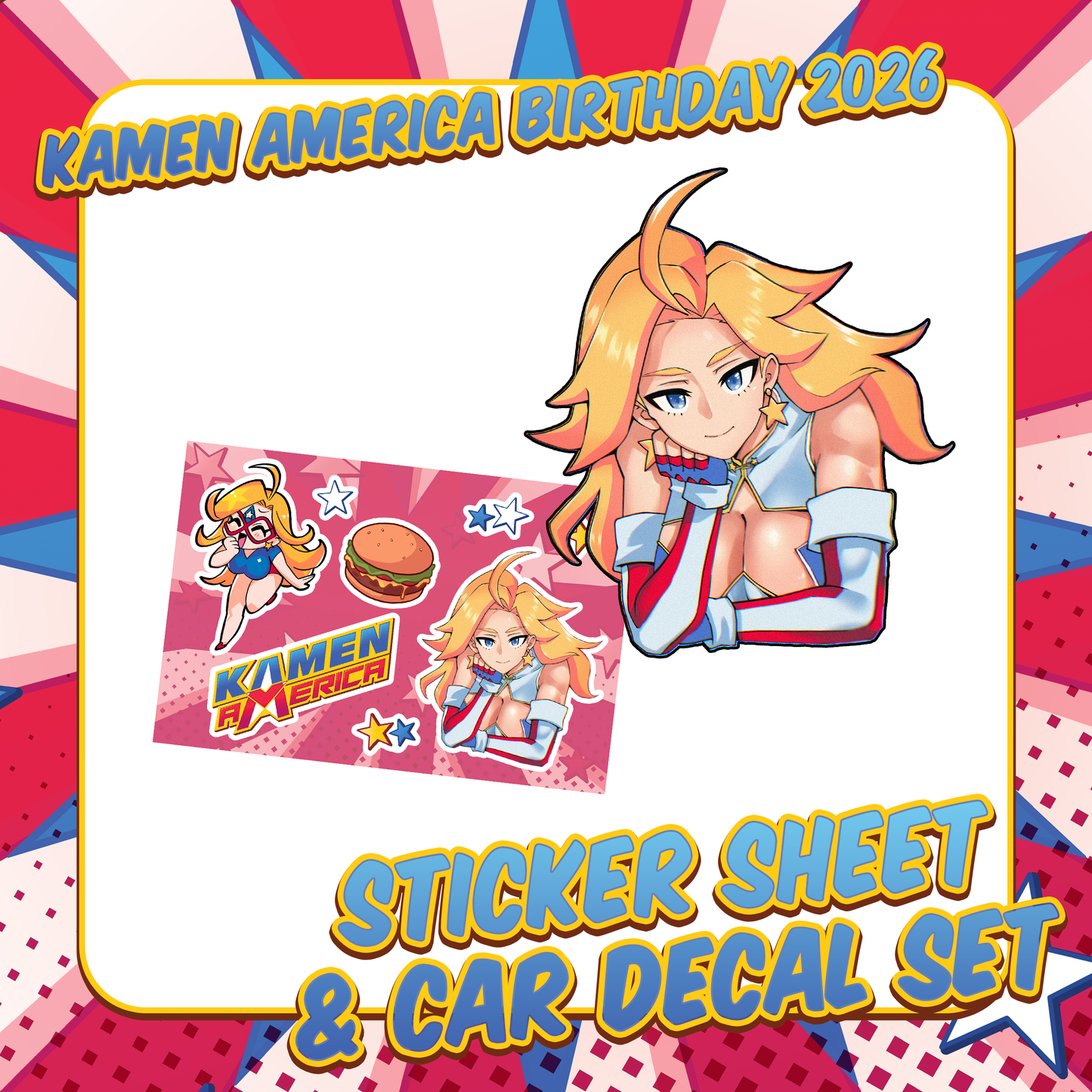 Kamen America : Sticker Sheet & Car Decal Set