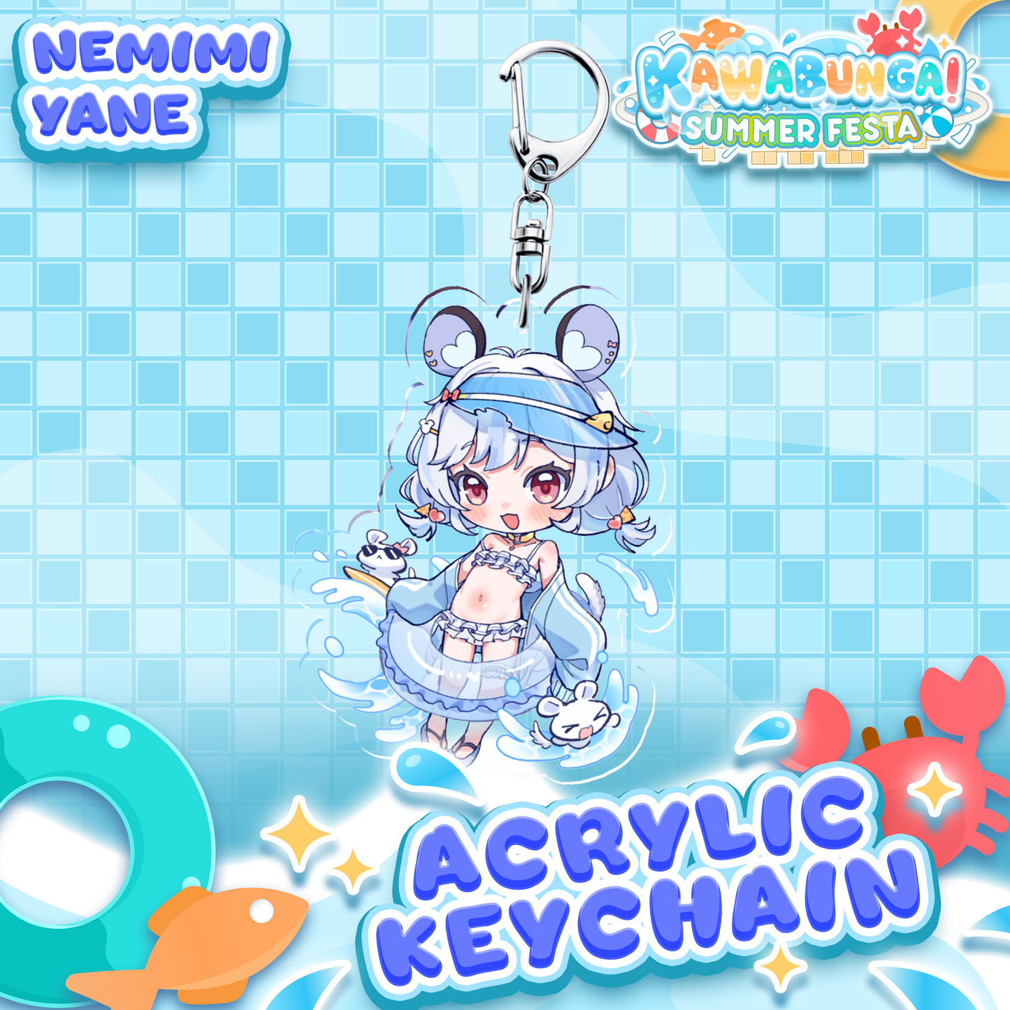 Nemimi Yane : Kawabunga Keychain