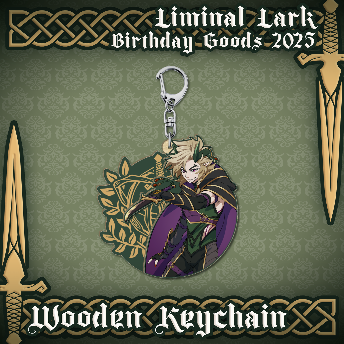 Liminal Lark : Wooden Keychain