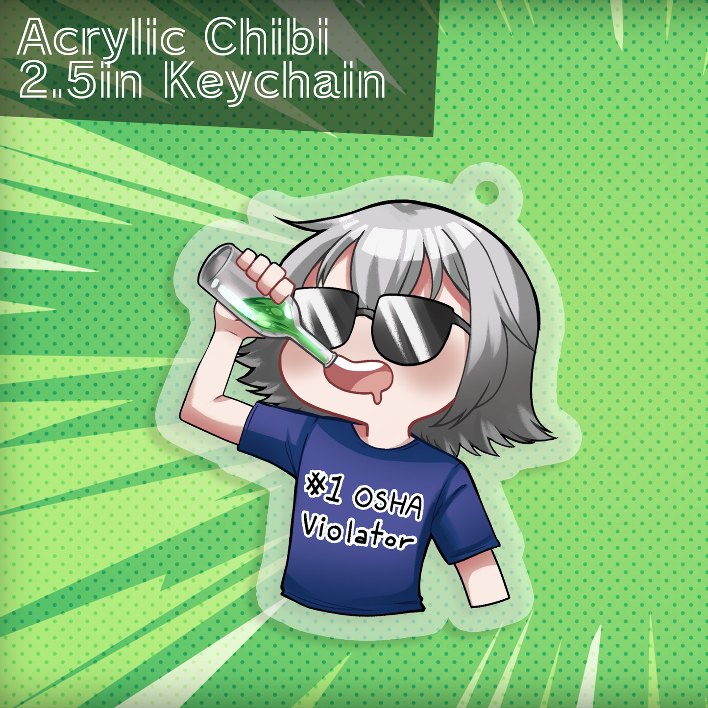 Uwos Lab : Acrylic "#1 OSHA Violator" Chibi Keychain