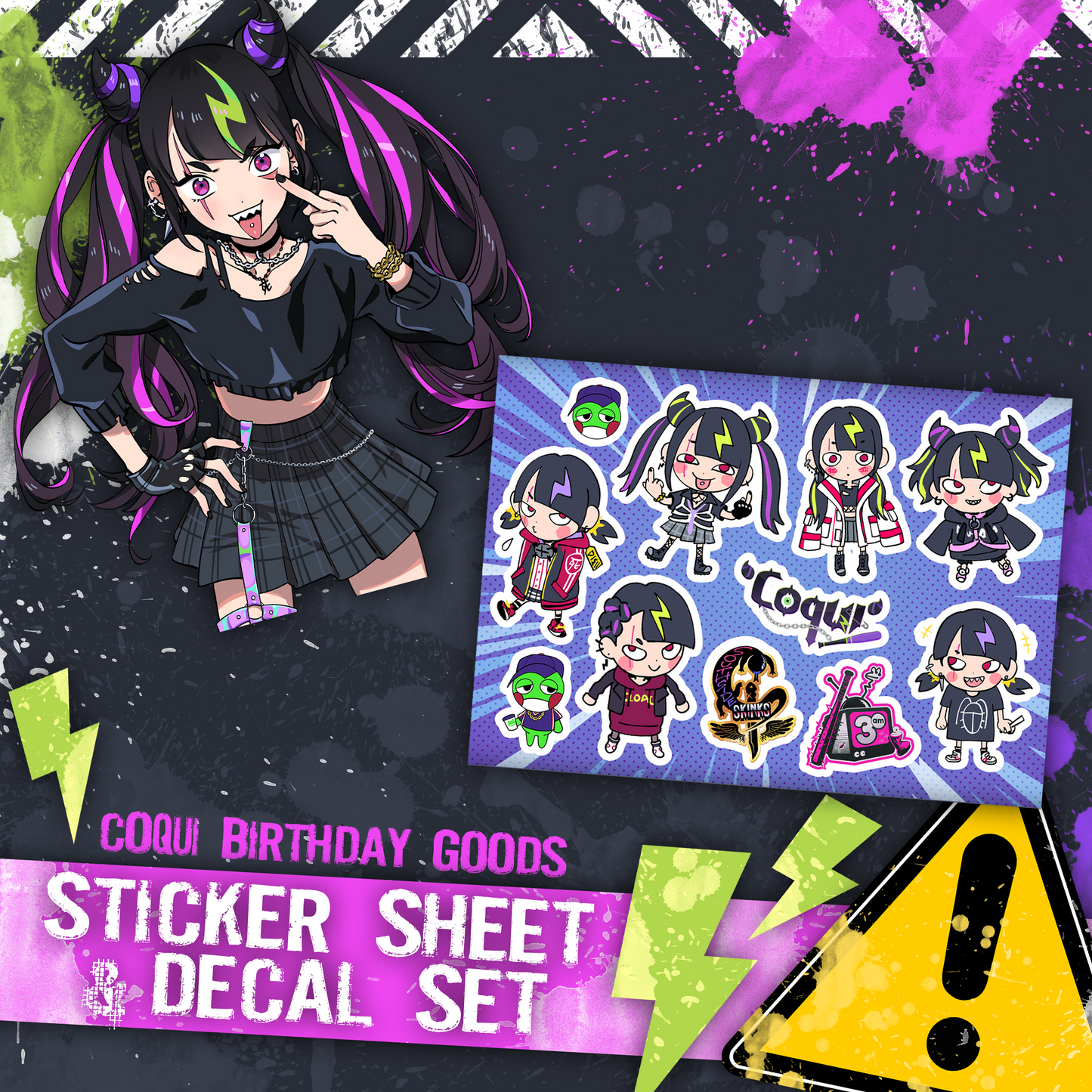 Coqui : Sticker Sheet and Decal Set