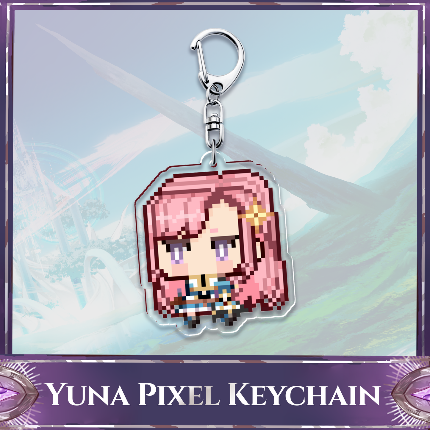 Duo Leveling : Yuna Pixel Keychain