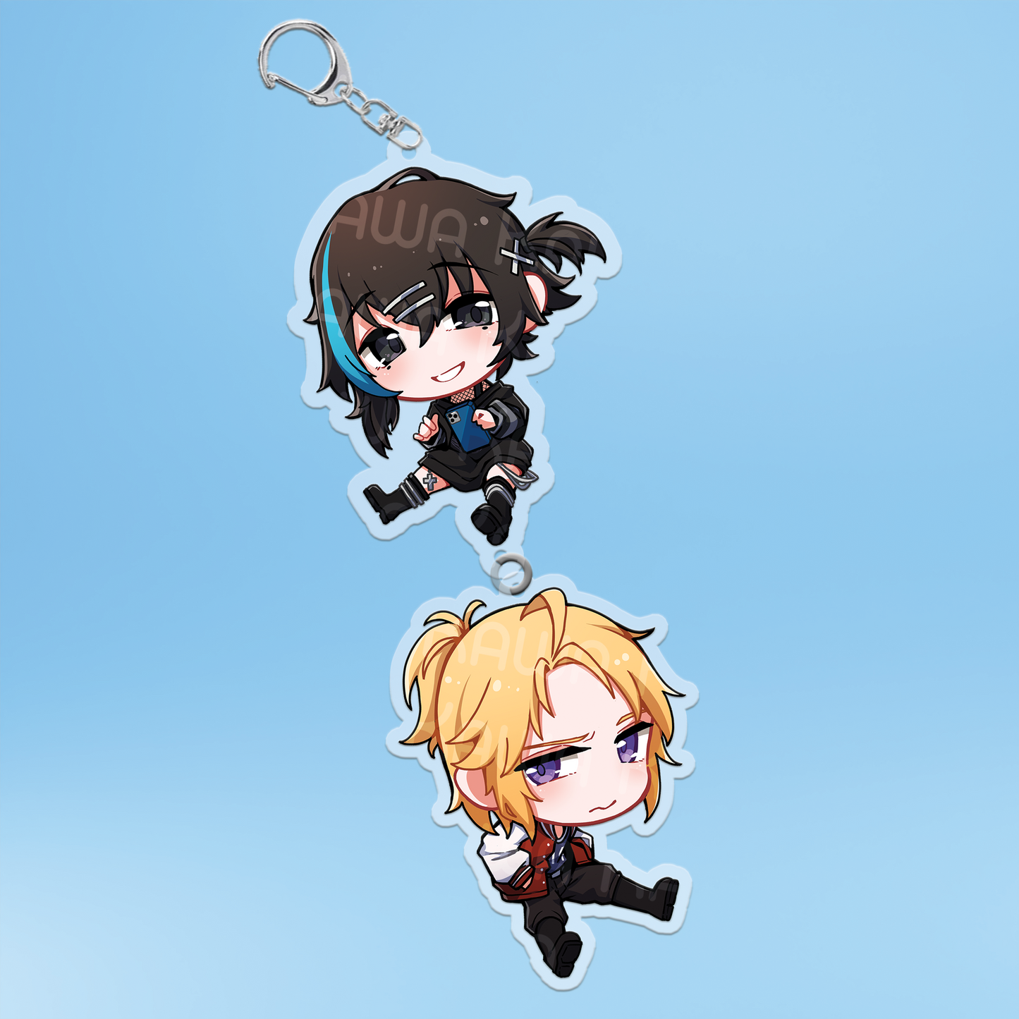Goth Boy and The Jock : Acrylic Linking Keychain