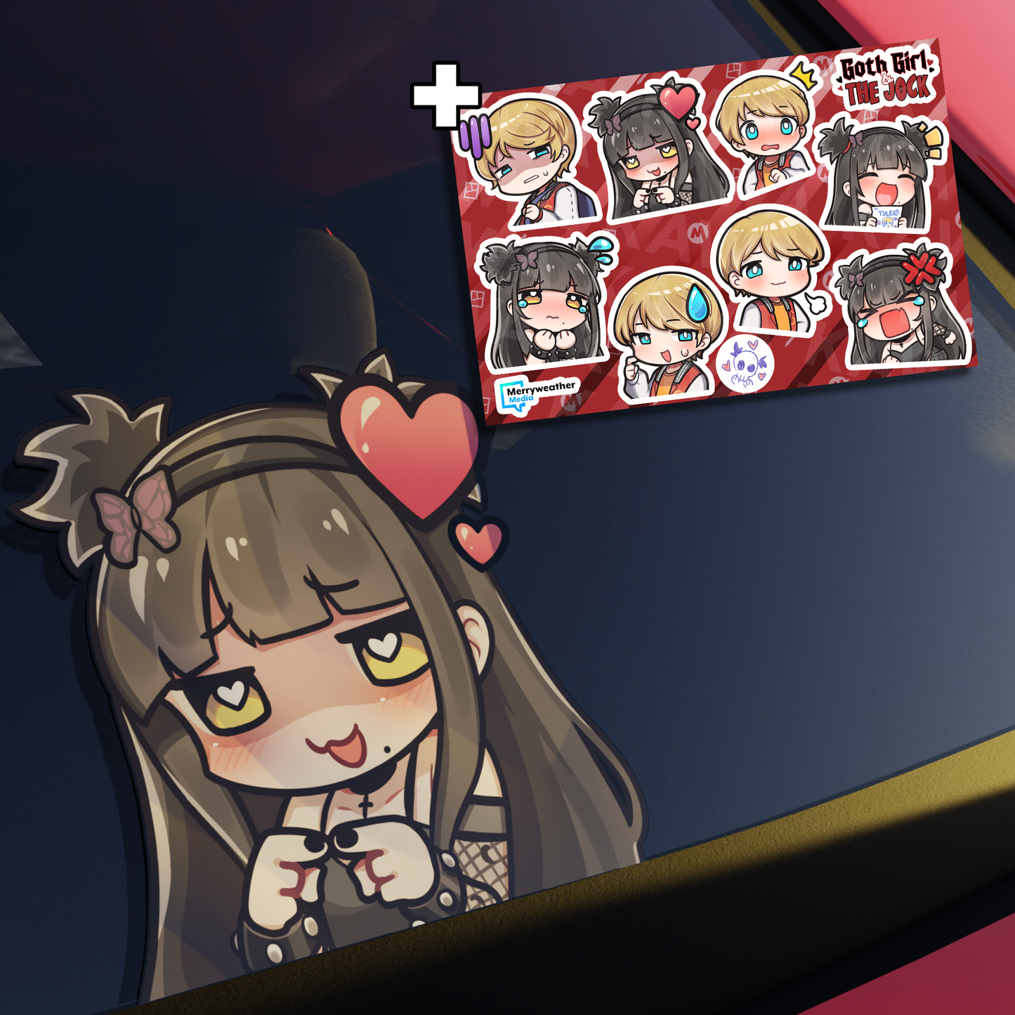 Goth Girl and The Jock : Decal + Sticker Bundle