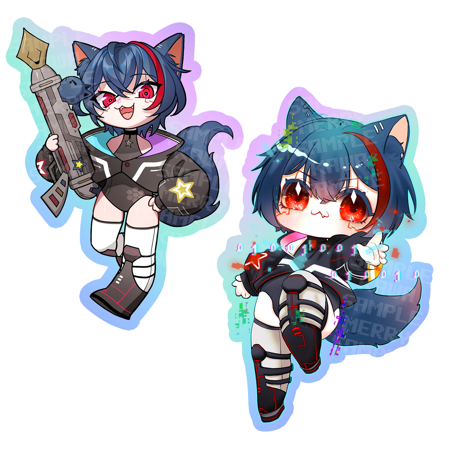 Cyber Merry - Add-on: Rainbow Sticker Pair
