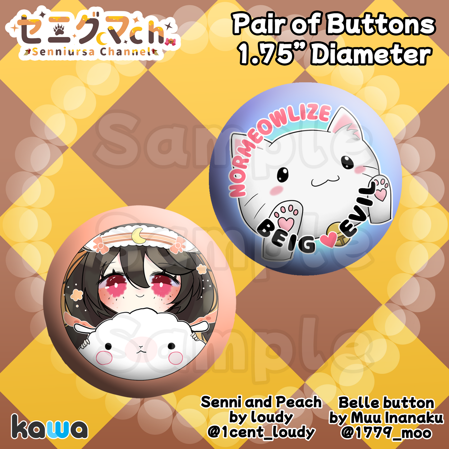 Senniursa : Pair of Buttons