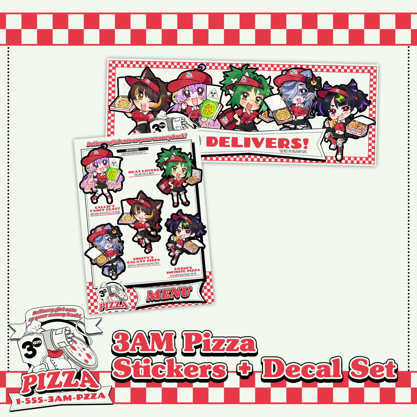 3AM : Pizza Sticker Set