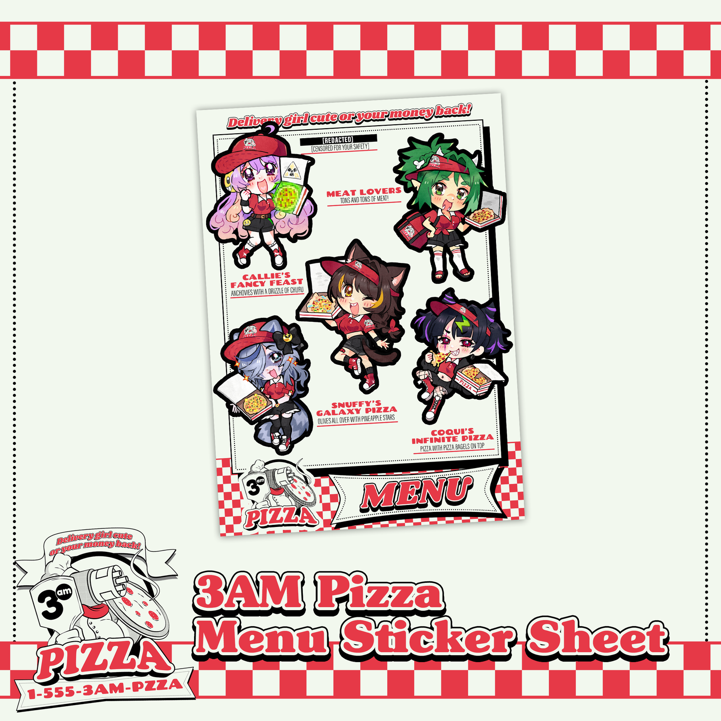 3AM : Pizza Sticker Set
