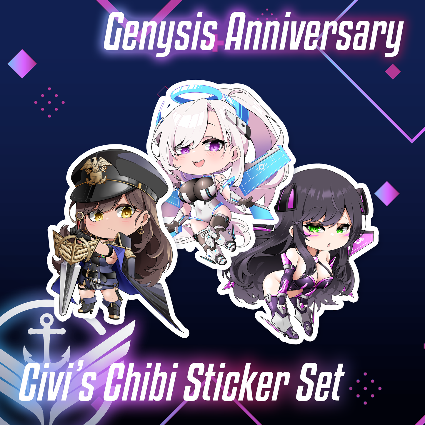 VFleet Project : Civi's Chibi Sticker Set