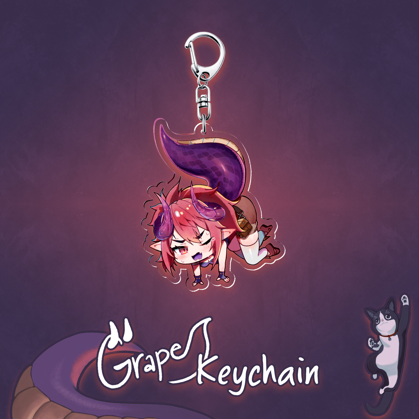 Grape : Acrylic Keychain