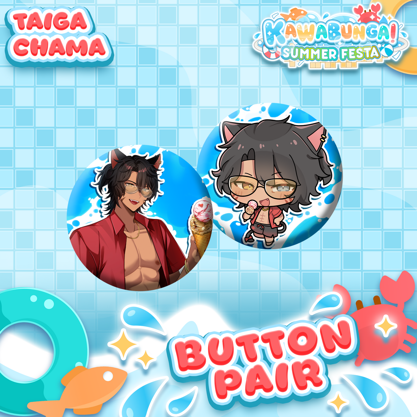 Taiga Chama : Button Pair