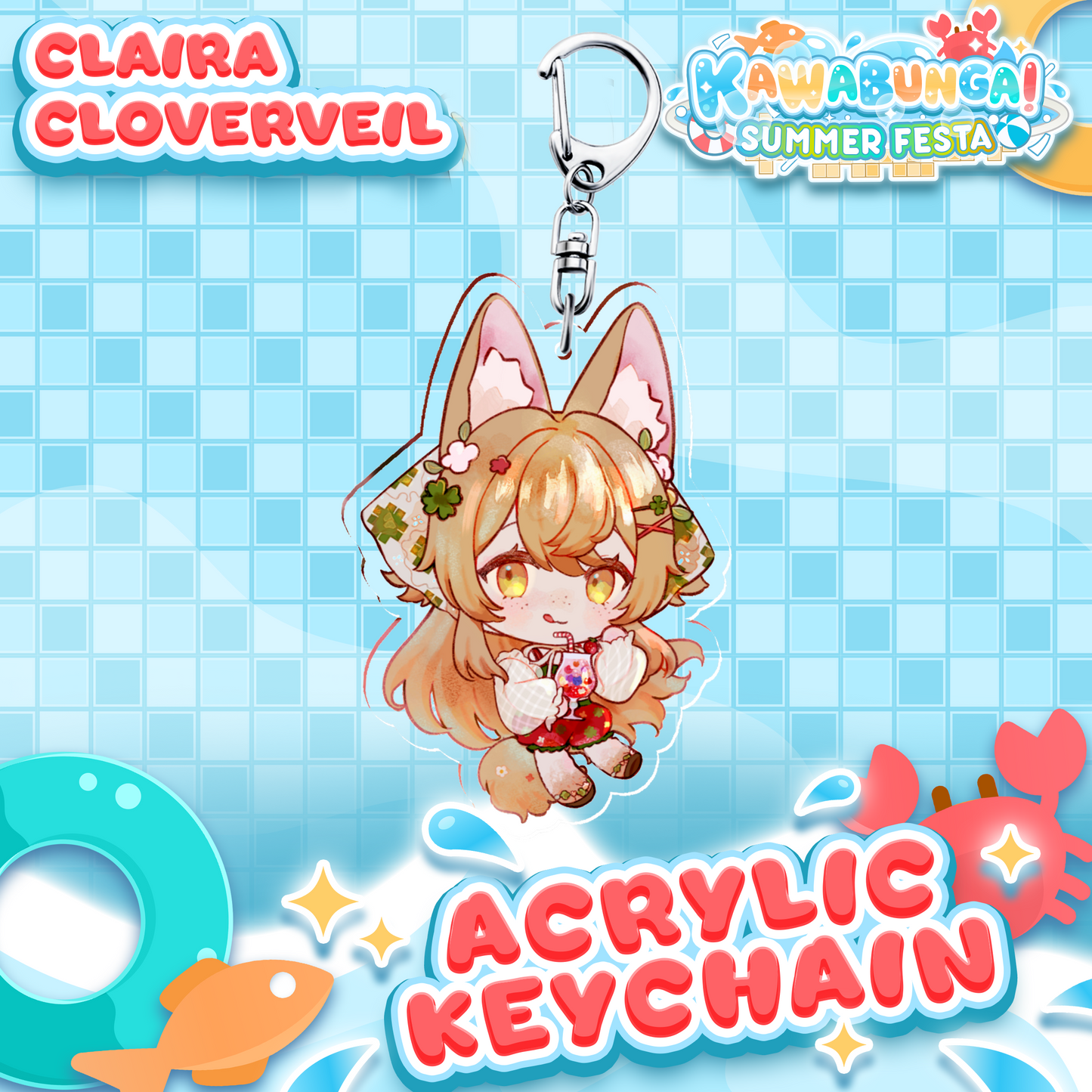 Claira Cloverveil : Kawabunga Keychain