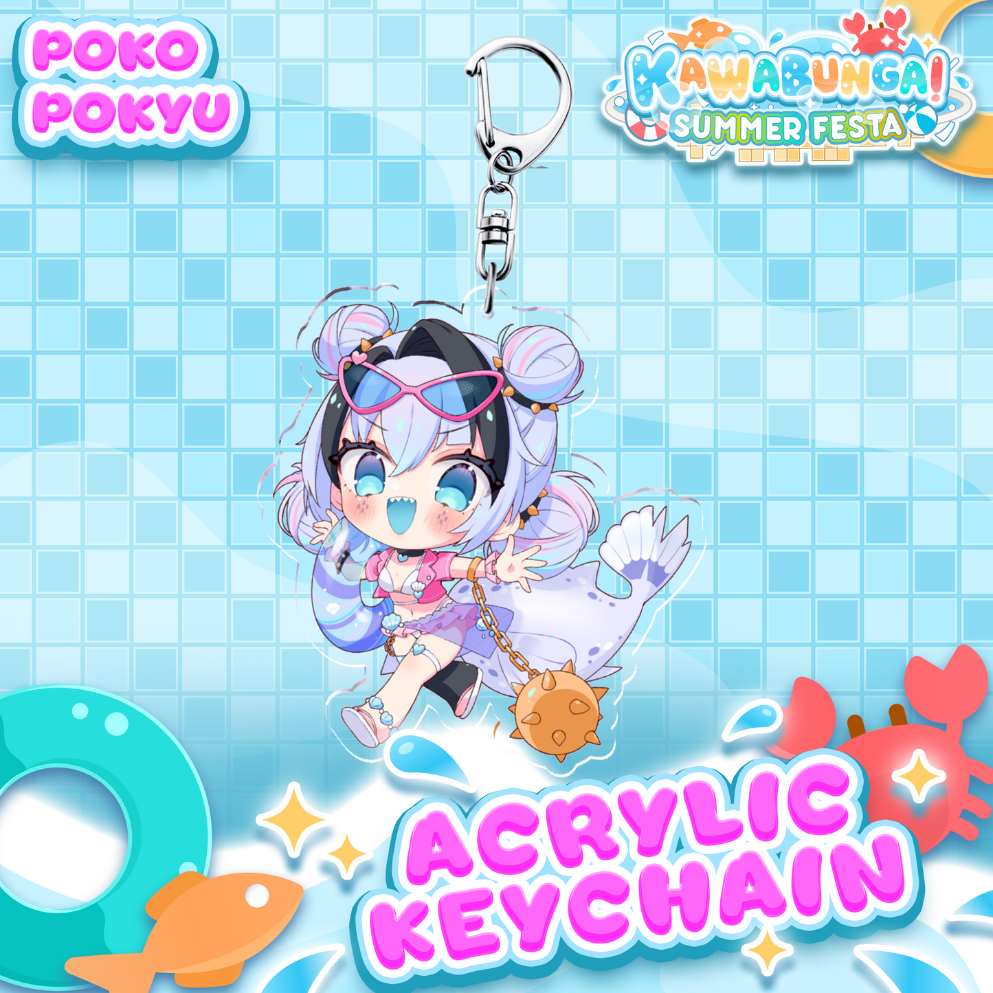 Poko Pokyu : Kawabunga Keychain