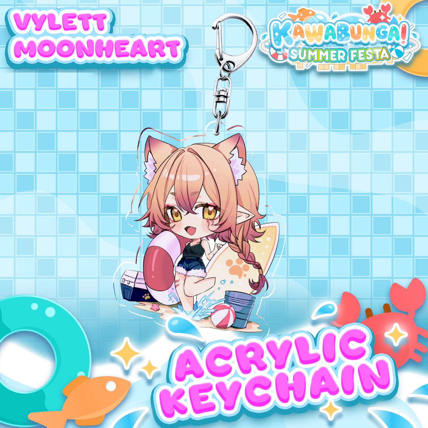 Vylett Moonheart : Kawabunga Keychain