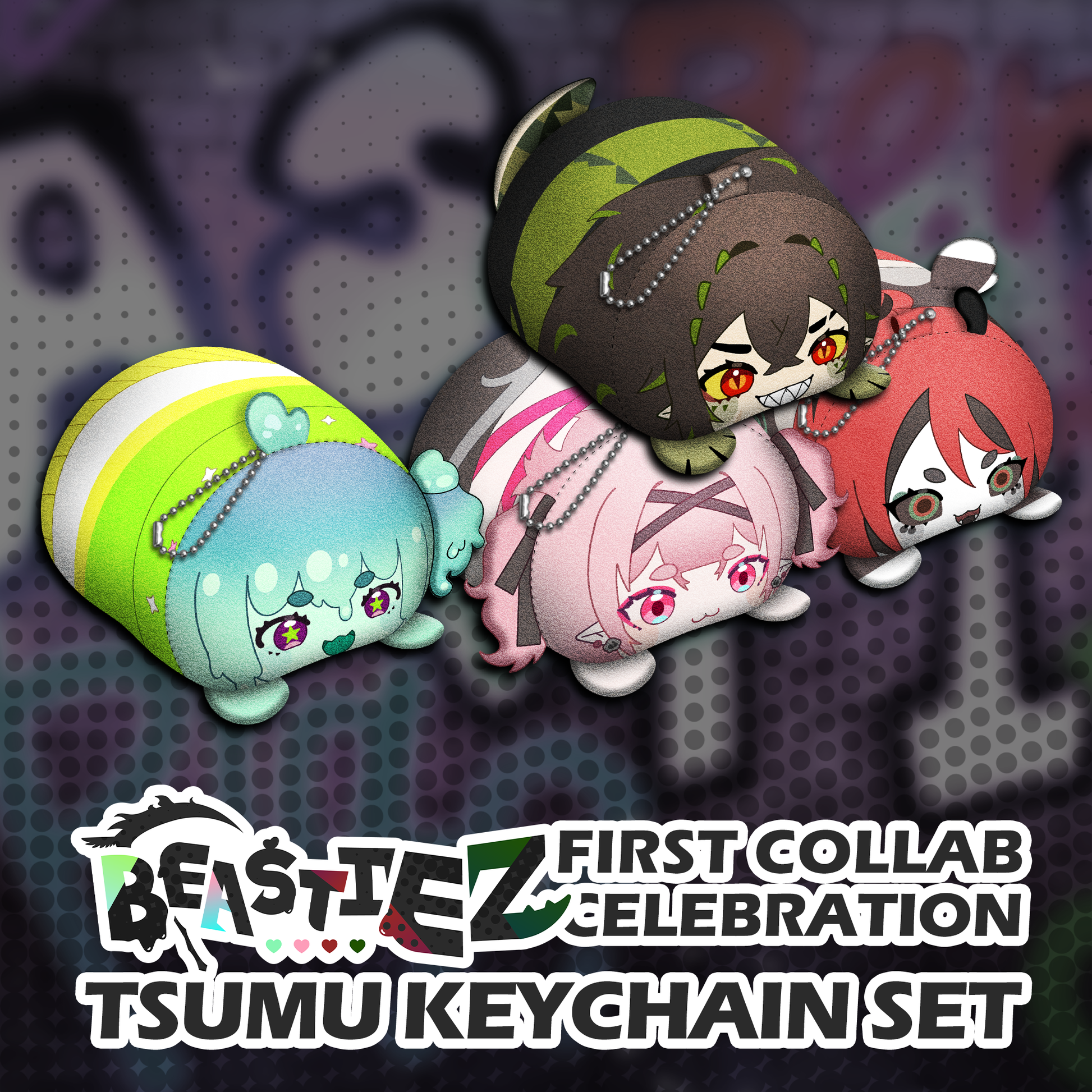 BEASTIEZ : Tsumu Keychain Plush Set – Kawa Entertainment BEASTIEZ : Tsumu Keychain Plush Set – Kawa Entertainment