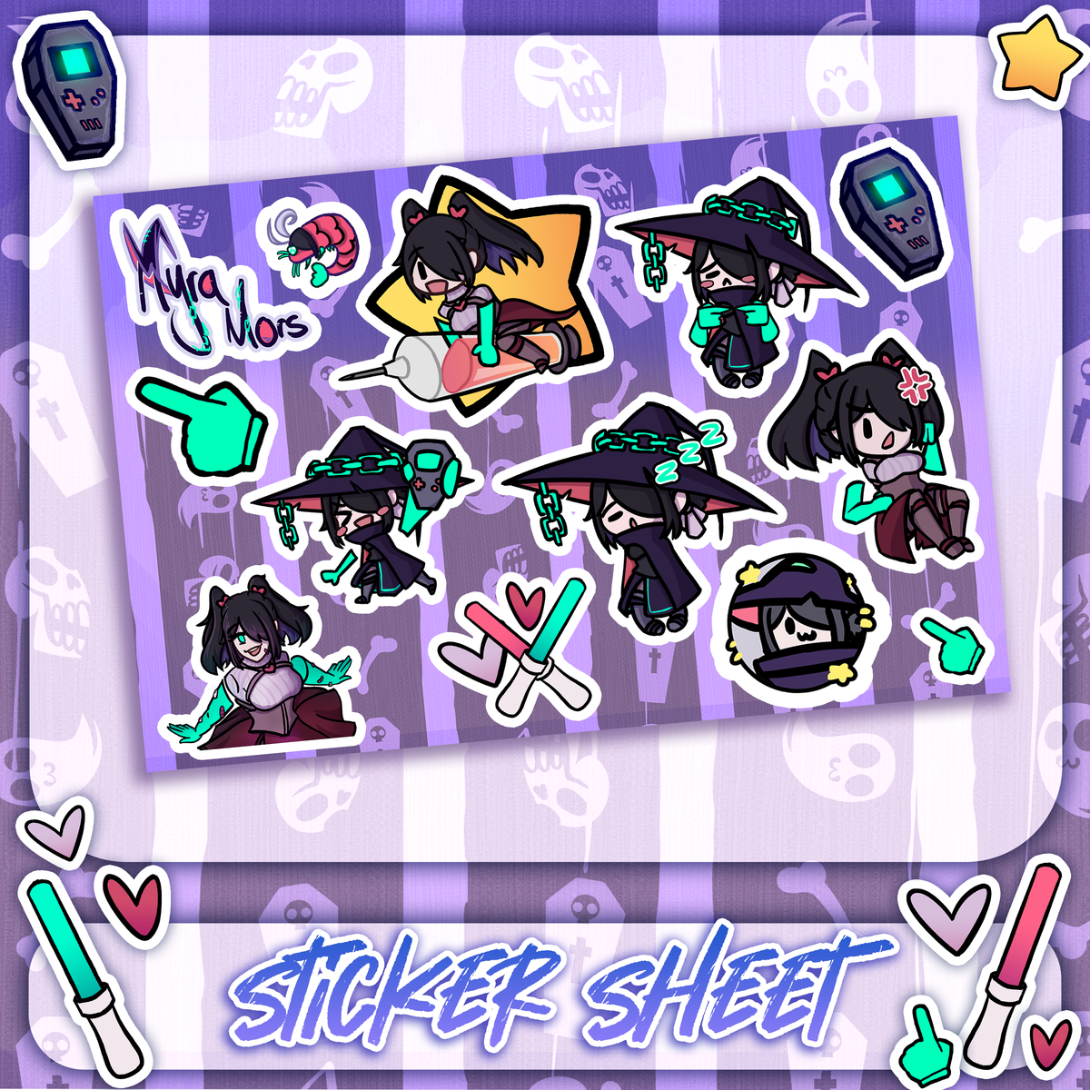 Muyara Sticker Set Myra Mors : Sticker Sheet – Kawa Entertainment