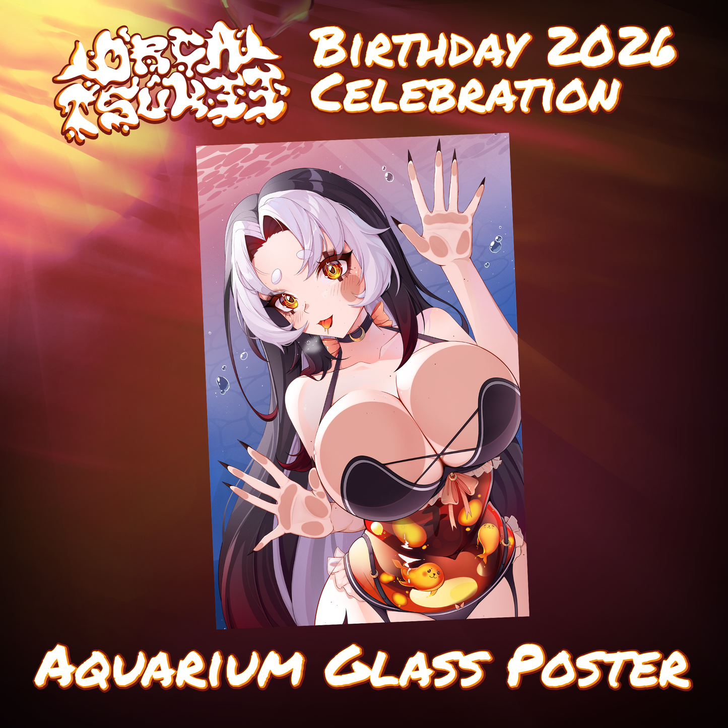 OrcaTsukii : Aquarium Glass 11x17" Poster