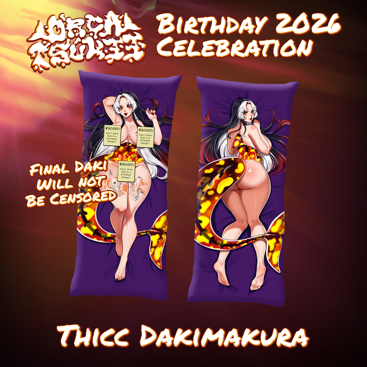 OrcaTsukii : Thicc Dakimakura Pillowcase