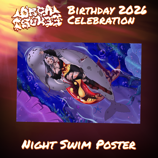OrcaTsukii : Night Swim 11x17" Poster