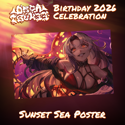 OrcaTsukii : Sunset Sea 11x17" Poster