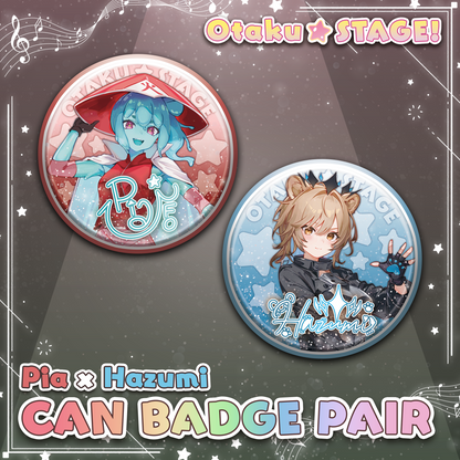 Otaku Stage : Pia & Hazumi Can Badge Set