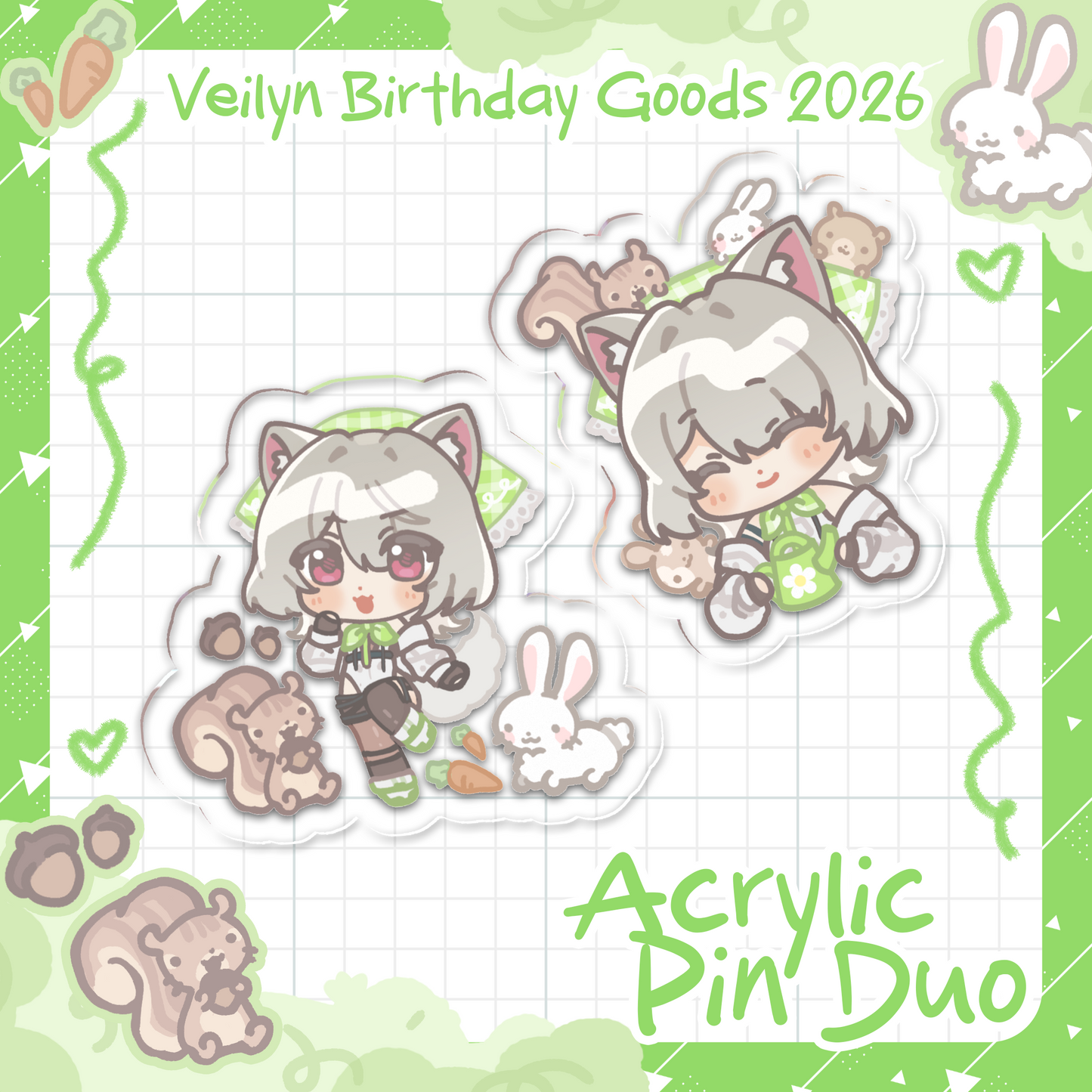 Veilyn : Acrylic Pin Duo