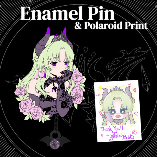 Airi Viridis : Enamel Pin and Polaroid Print