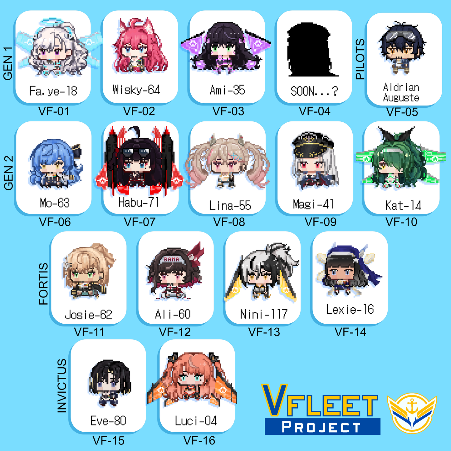 VFleet Project : Little Pixel Acrylic Keychains
