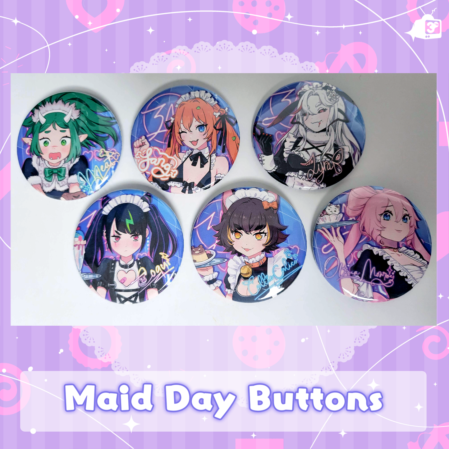 3AM : Maid Day Buttons
