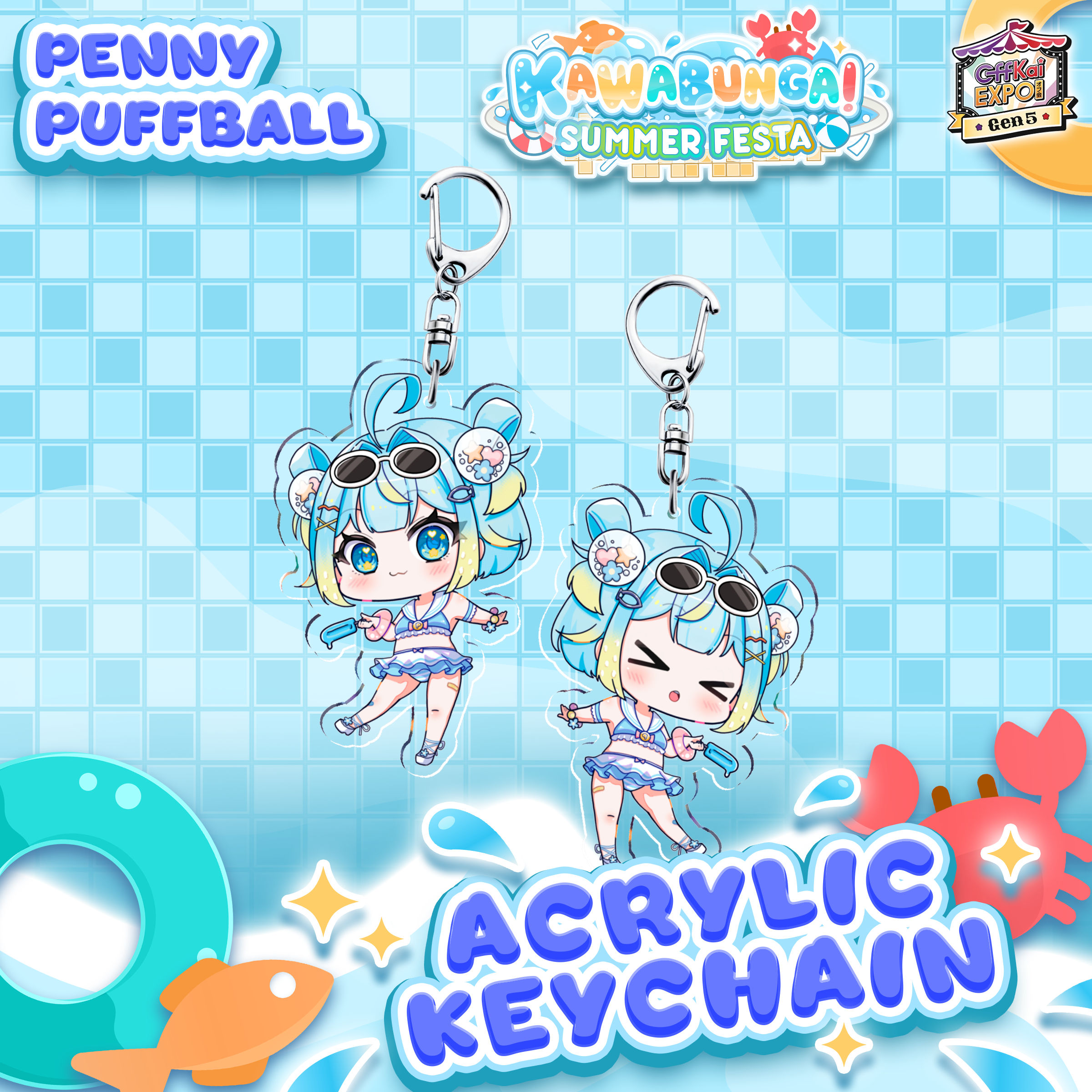 Penny Puffball : Kawabunga Keychain – Kawa Entertainment