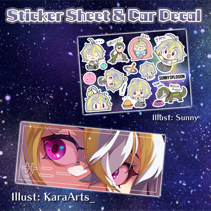 SunnySplosion : Sticker Sheet & Bumper Sticker