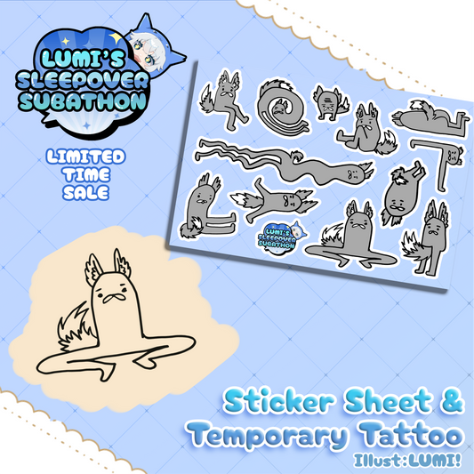Lumi : Sleepover Subathon - Sticker Sheet & Temporary Tattoo